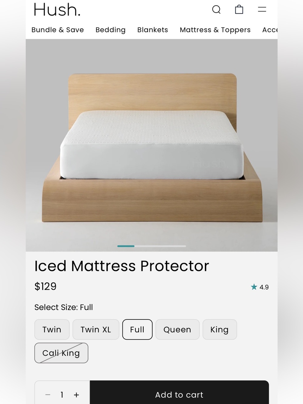Hush Iced Mattress Protector FULL